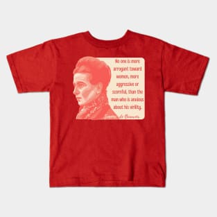 Simone de Beauvoir Portrait and Quote Kids T-Shirt